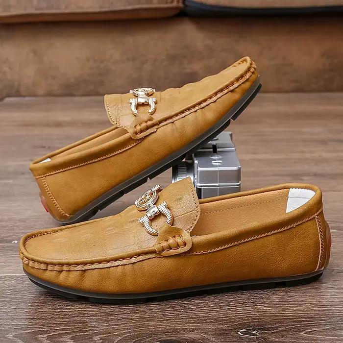 Chaussures décontractées pour hommes mocassins rouges