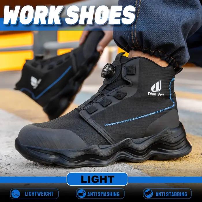 Chaussures de sécurité légères et antidérapantes pour hommes, chaussures de travail de protection, Botas de sécurité Anti-écrasement et Anti-coup de couteau, bottes d'entrepôt de travail