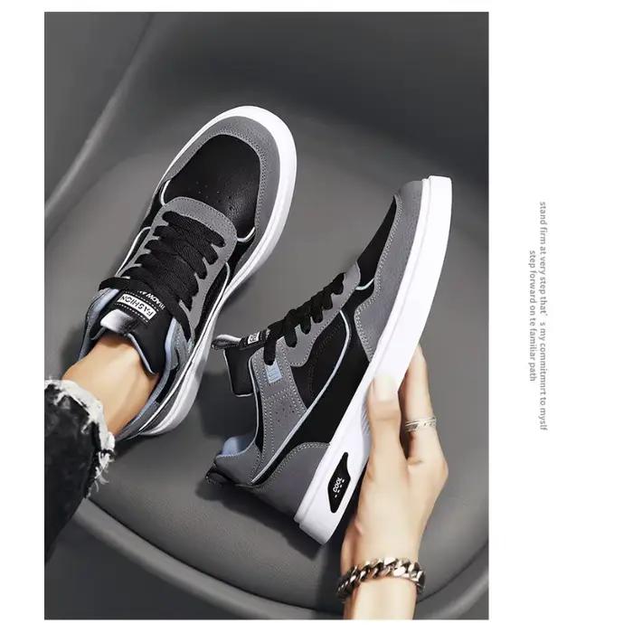 Chaussures décontractées pour homme, baskets en cuir confortables pour la marche quotidienne, respirantes, légères, durables et polyvalentes