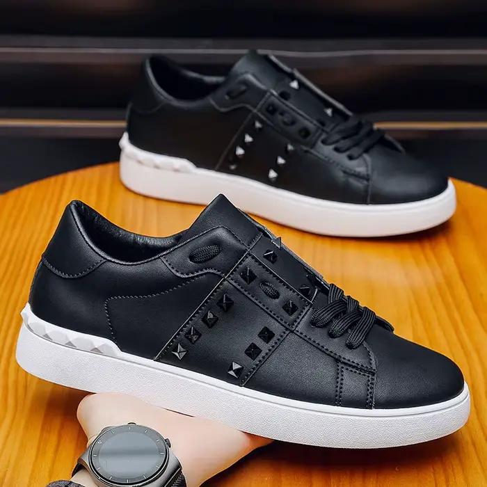Nouvelles chaussures blanches pour hommes printemps-automne, chaussures plates tendance pour jeunes, chaussures simples pour hommes