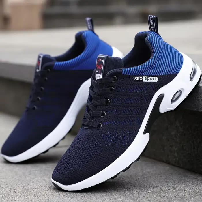 Chaussures de course respirantes en polyester pour hommes, semelle souple, coupe basse, parfaites pour les courses marathon et les sorties en plein air