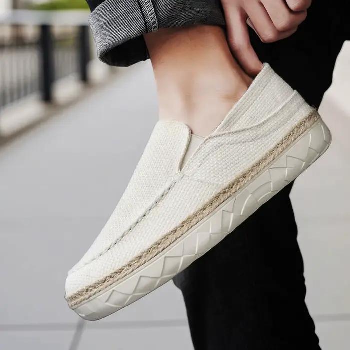 Chaussures en lin pour hommes - Mocassins décontractés