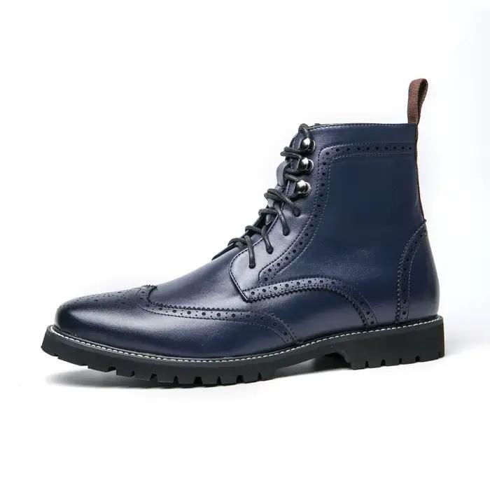 Bottes brogue Mayba en cuir artificiel pour hommes, décontractées et confortables, idéales pour le printemps et l'automne, disponibles en différentes tailles et couleurs