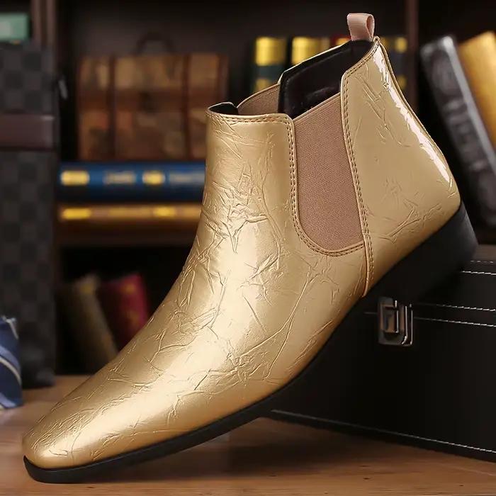 Bottines Chelsea brillantes pour hommes