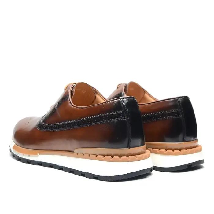 Baskets pour hommes chaussures en cuir de vache véritable Oxford Brogue luxe concepteur 2 œillets à lacets automne hiver