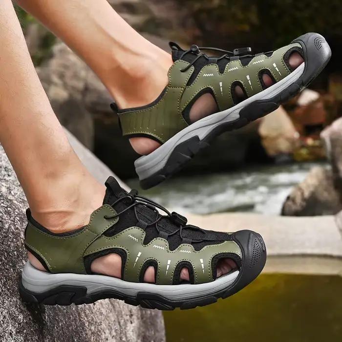 Jumpmore-Sandales en cuir pour hommes