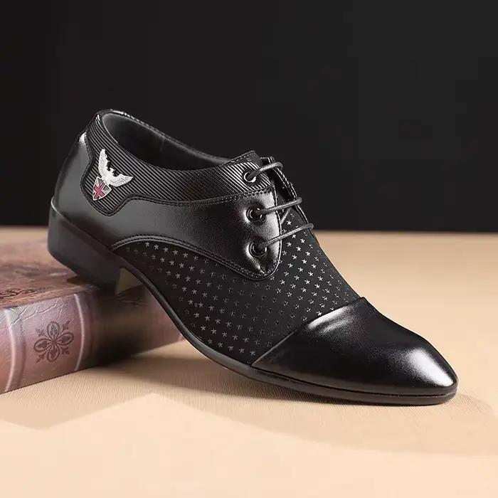 Chaussures en cuir pour hommes Oxford bout pointu à lacets pour mariage et événements formels confortables et élégants