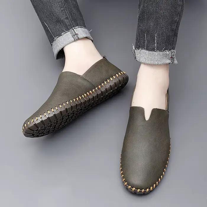 Jumpmore-Mocassins en cuir faits à la main pour hommes, chaussures de conduite décontractées, nouveau style, taille 39-48