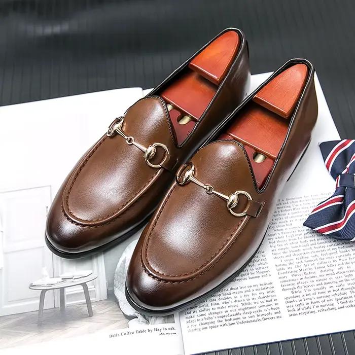 Mocassins classiques rétro en cuir véritable pour hommes, chaussures décontractées, mocassins confortables pour la conduite en plein air