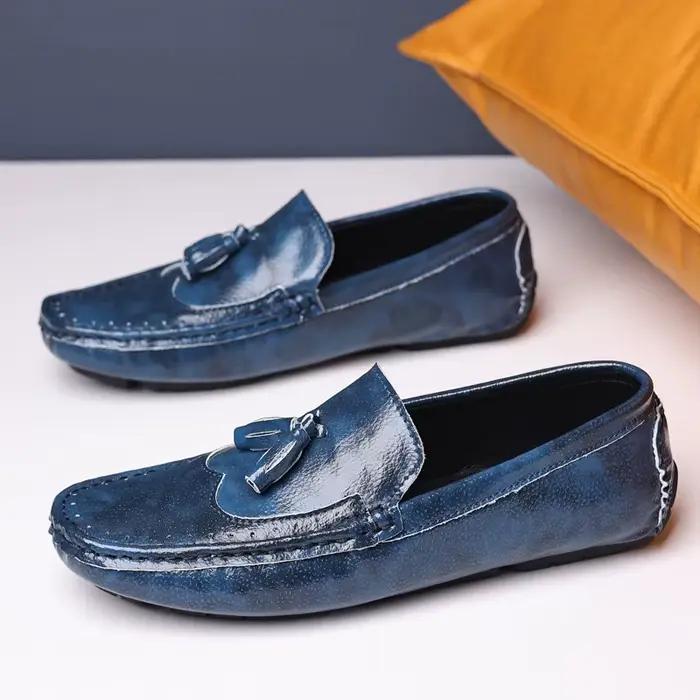 Mocassins Confortables en Cuir Marron pour Homme