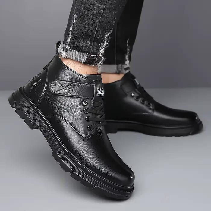 Chaussures à l'offre elles optiques en coton pour hommes, chaussures d'affaires décontractées, résistantes à l'usure, classiques, noires, haut, se vendent bien, hiver