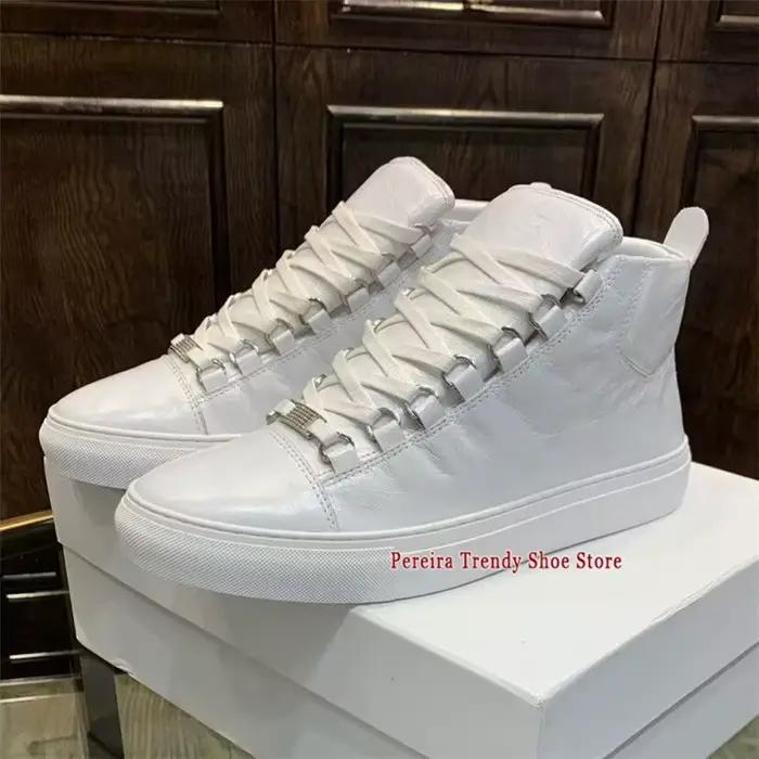 Chaussures montantes tendance en cuir véritable pour hommes