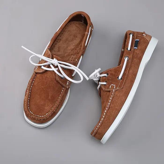 Chaussures bateau classiques en cuir pour hommes