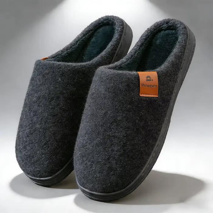 Pantoufles d'hiver à plateforme en feutre pour hommes style britannique confortables antidérapantes pour l'intérieur et l'extérieur occasions spéciales hiver