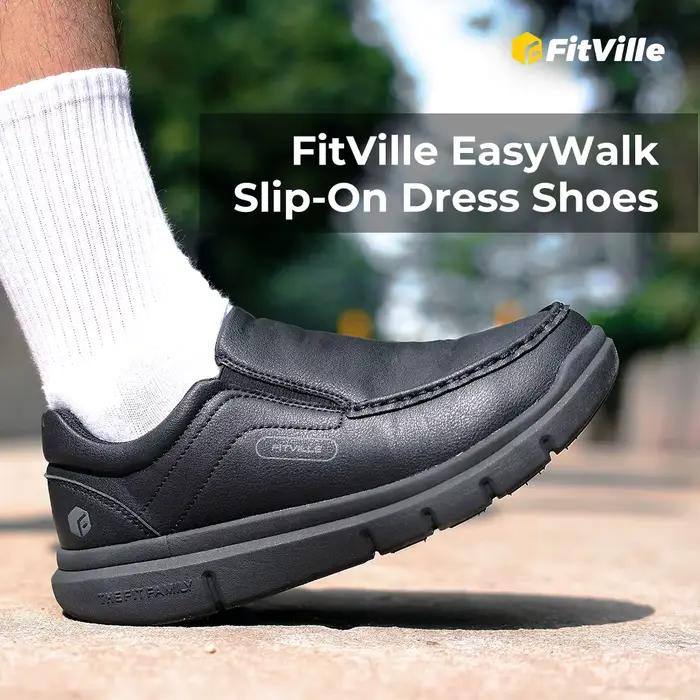 Chaussures décontractées Fitville à enfiler pour hommes cuir large largeur soulagement de la douleur occasions spéciales舒适与风格并存，Fitville男士休闲鞋，宽大鞋头设计，适合脚型较宽的人士，提供足弓支撑和缓解疼痛的舒适体验。无论是日常散步还是轻松外出，这些鞋子都是理想之选。