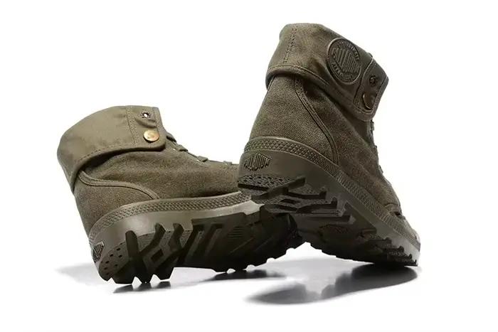 Original PALLADIUM Pallabrouse vert baskets tourner hommes femmes vêtements de travail bottines toile chaussures