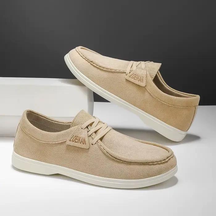 Mocassins en daim pour hommes, chaussures plates souples et légères pour les déplacements quotidiens, le bureau, la conduite, la marche et le shopping