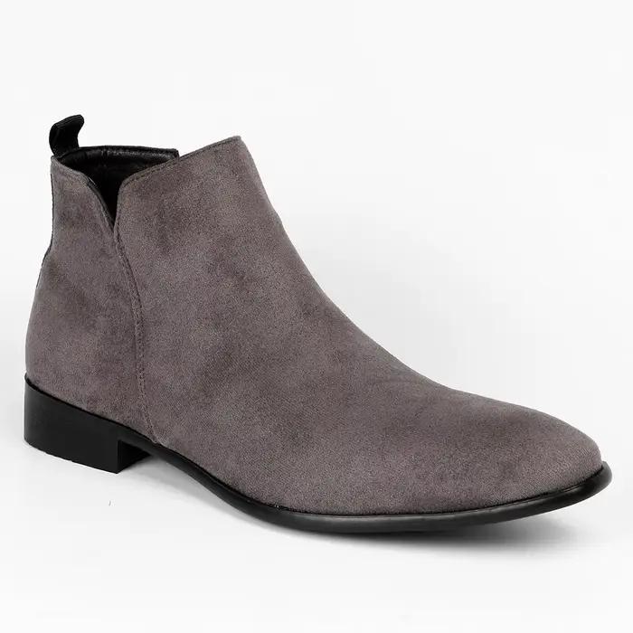Bottines à talons hauts en cuir véritable pour hommes