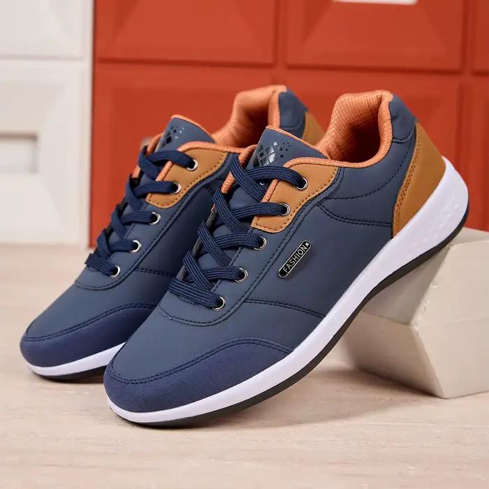 ZERJER Nouvelle Collection – Chaussures Décontractées Confortables pour Hommes, Baskets en Cuir Tendance Antidérapantes, Chaussures Plates Respirantes et Légères pour le Quotidien