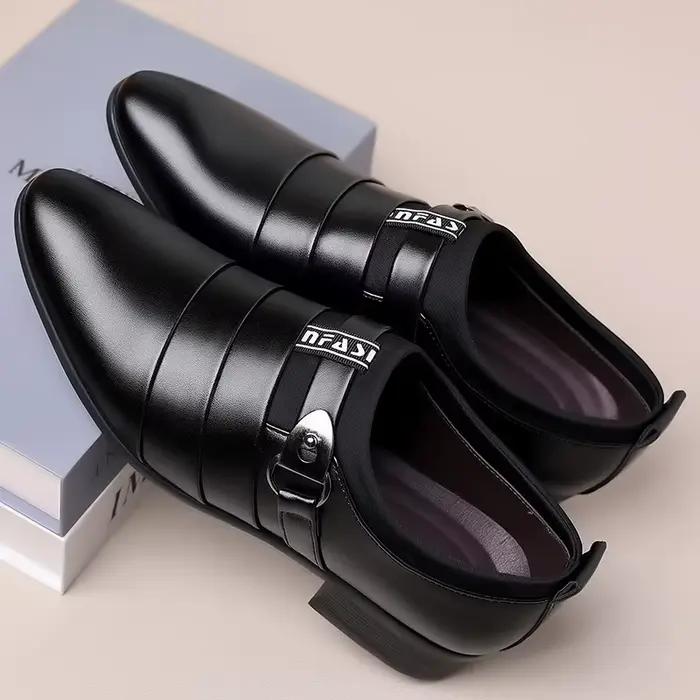 Chaussures classiques en cuir pour hommes, Oxfords à bout pointu, chaussures formelles pour fête de mariage, bureau, affaires, mocassins pour hommes