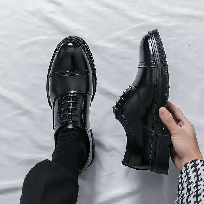 Luxe hommes plate-forme en cuir Oxford chaussures
