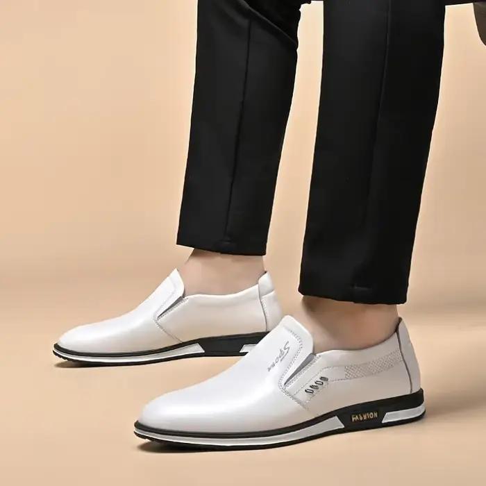 Mocassins SBIP en Cuir Artificiel pour Hommes - Chaussures Décontractées Respirantes et Durables pour Toutes les Occasions Printemps-Automne
