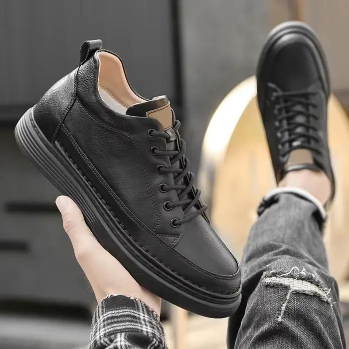 Chaussures rehaussantes en cuir véritable pour hommes