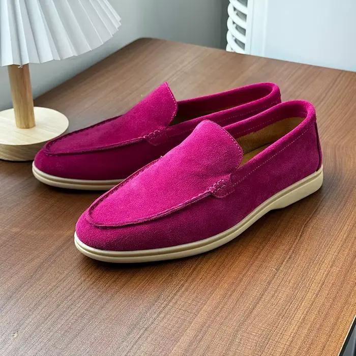 Hommes classique Style britannique mocassins mocassins vache daim en cuir véritable mode hommes chaussures décontractées hommes en plein air conduite appartements
