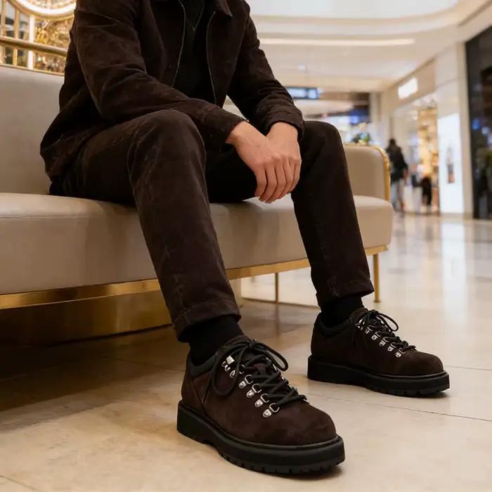 Chaussures en cuir véritable hommes Derbys printemps automne marque plate