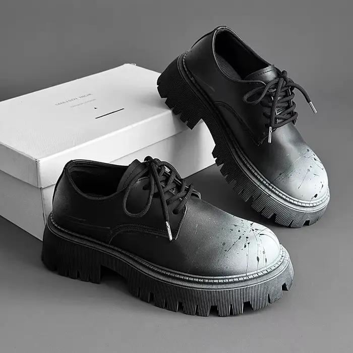 Chaussures Derby homme semelle épaisse imperméable et respirante pour toutes occasions polyvalentes