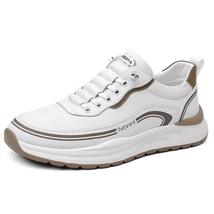 Chaussures en cuir pour hommes, semelle souple et épaisse, légères, antidérapantes, décontractées, Surface en PU, baskets simples imperméables