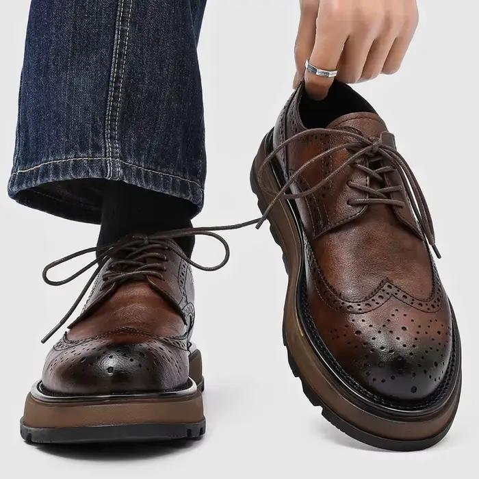 Chaussures brogues marron tendance pour hommes