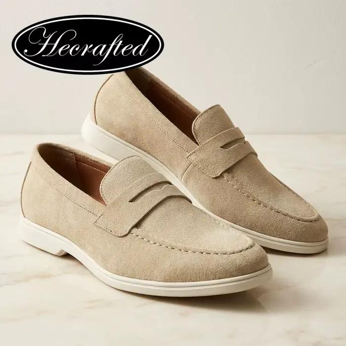 Mocassins hecrafted homme en cuir collé solides et confortables pour l'usage quotidien printemps automne ocassions spéciales