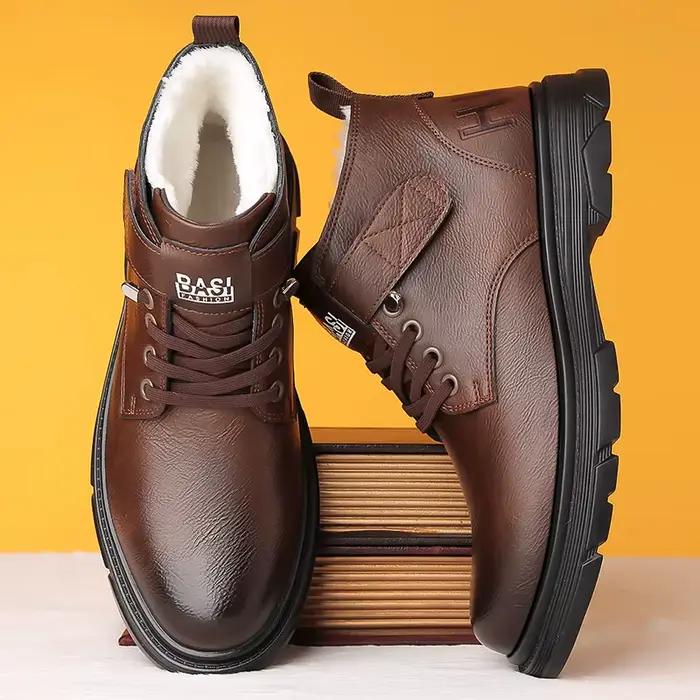 Chaussures à l'offre elles optiques en coton pour hommes, chaussures d'affaires décontractées, résistantes à l'usure, classiques, noires, haut, se vendent bien, hiver