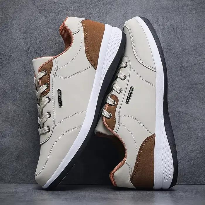 2025 hommes chaussures printemps automne imperméable marche baskets loisirs mâle en cuir