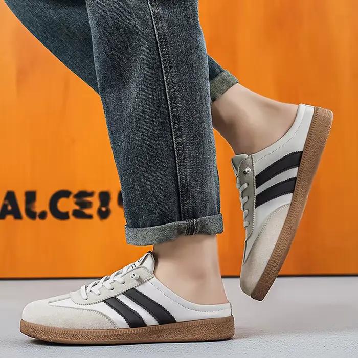 Chaussures mi-ouvertes de créateur pour hommes, sandales d'été grande taille 48, chaussures décontractées pour hommes, baskets confortables à enfiler pour l'extérieur, mules pour homme