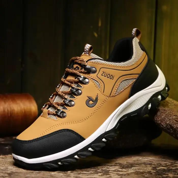 Chaussures de randonnée imperméables en cuir Pu pour hommes