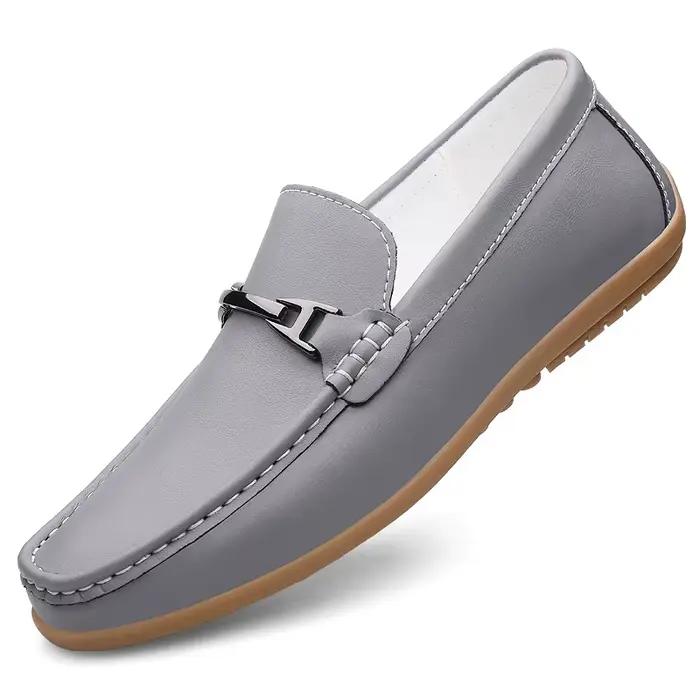 Mocassins roses hommes chaussures décontractées en cuir sans lacet