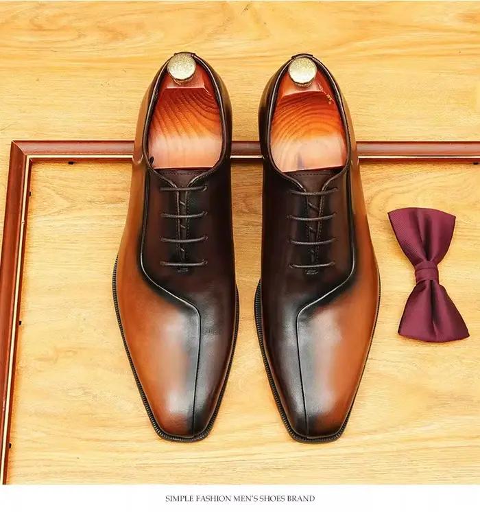 Chaussures en cuir à bout pointu pour hommes