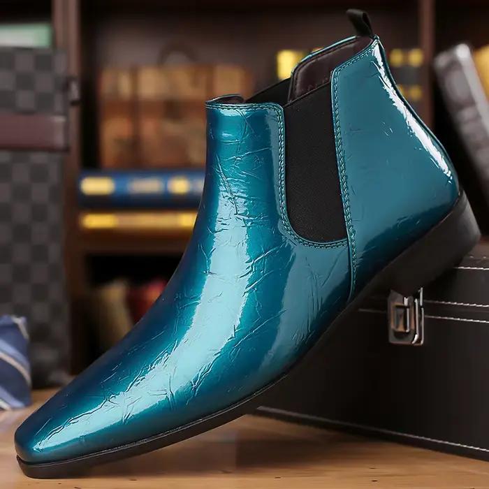 Bottines Chelsea brillantes pour hommes