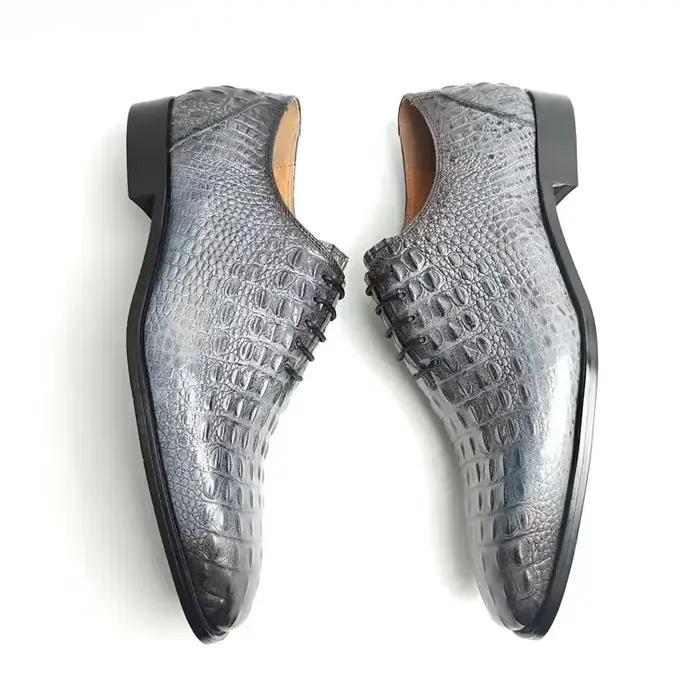 Oxford luxe classique chaussures De mariage pour hommes motif Crocodile Zapatos De Vestir Hombre à lacets haute qualité à lacets mariage
