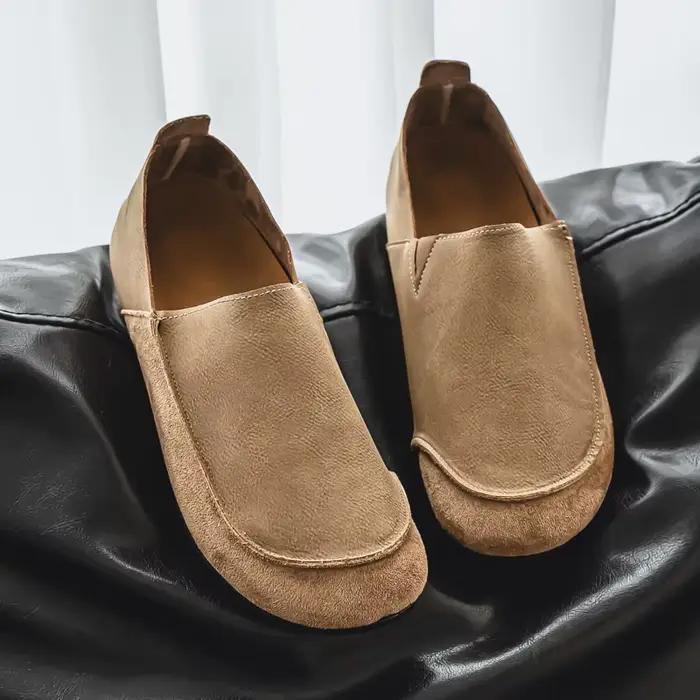 Mode hommes chaussures décontractées en cuir souple confort homme mocassins en plein air marche demi pantoufles
