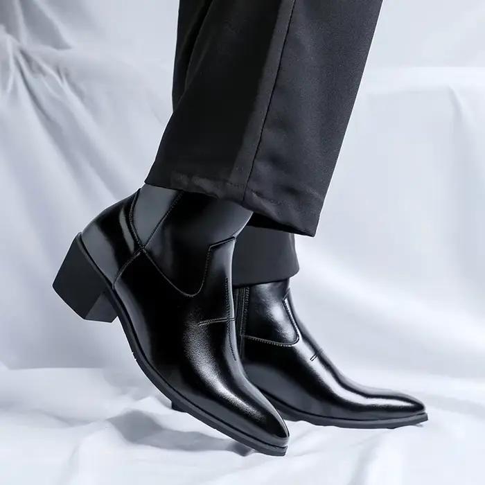 Bottines de créateur TOGEE See en cuir véritable pour homme, élégantes et confortables, idéales pour le travail et les sorties en plein air