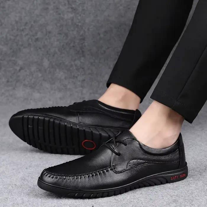 Chaussures décontractées en cuir véritable pour hommes