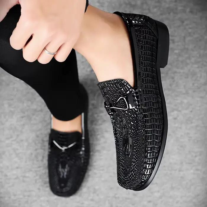 Chaussures en cuir véritable faites à la main pour hommes, mocassins à enfiler, chaussures décontractées, mocassin de haute qualité, chaussures d'affaires