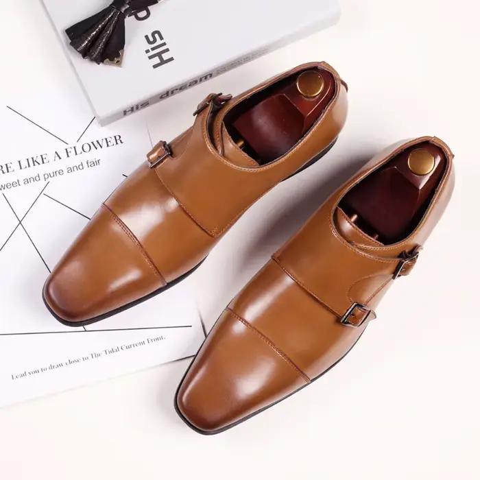 Chaussures provoqué carrées noires pour hommes