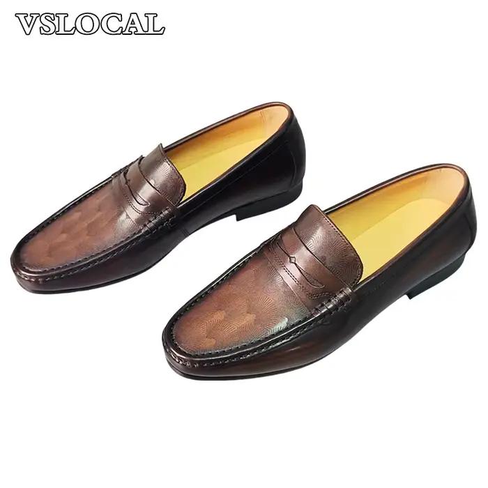 Mocassins de luxe marron pour hommes