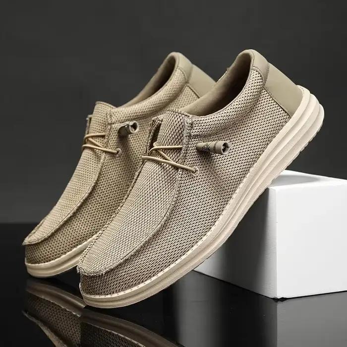 Dude toile chaussures hommes décontracté sans lacet