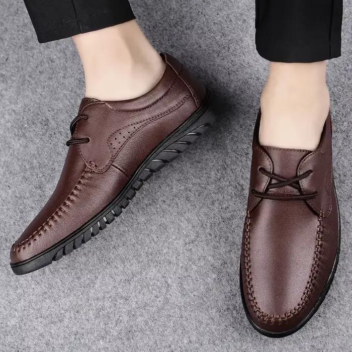 Chaussures décontractées en cuir véritable pour hommes