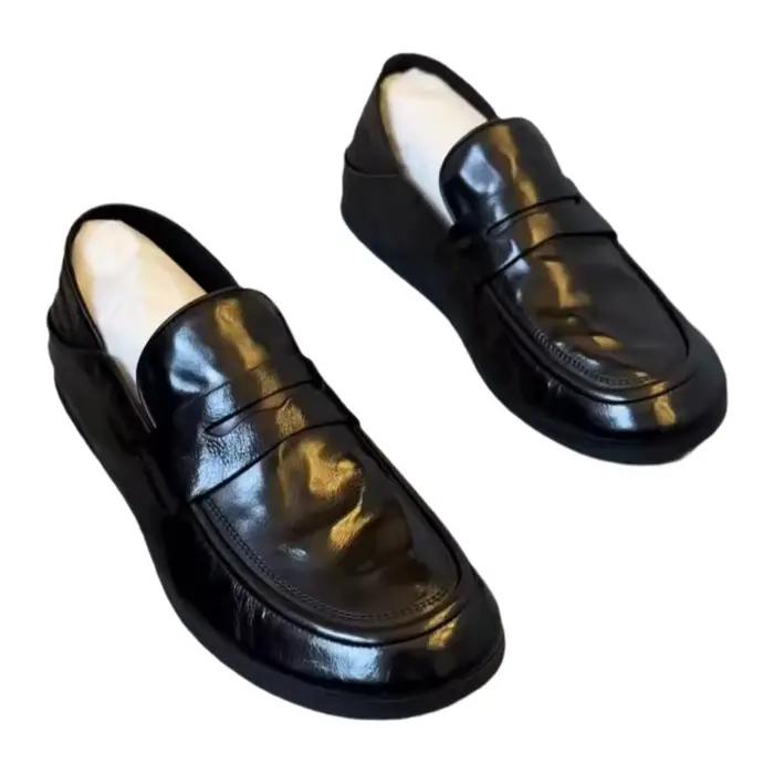 Chaussures Mocassins Tendance Confortables Antidérapantes Résistantes à l'Usure à Semelle Souple Style Britannique Décontracté Couleur Unie